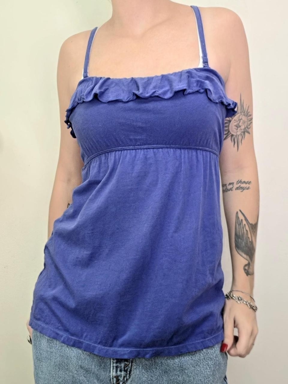Y2K Aeropostale babydoll tank top with ruffle detail